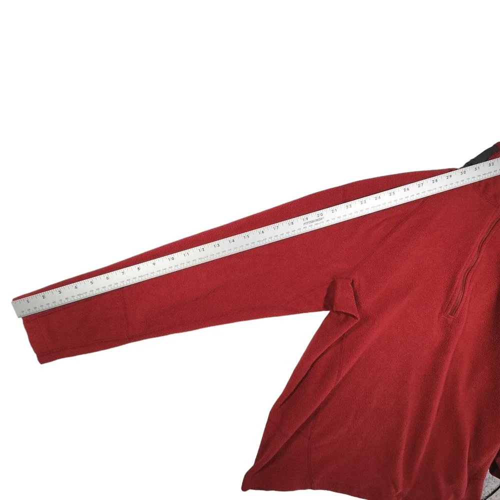 North Face Men's Fleece Jacket Pullover Red Size Small Flash Dry 1/4 Zip